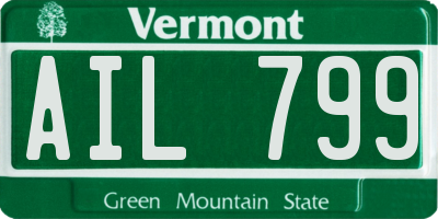 VT license plate AIL799