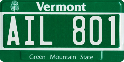 VT license plate AIL801