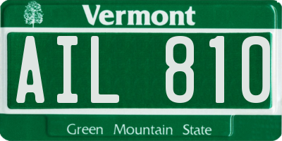 VT license plate AIL810