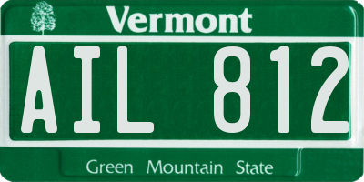 VT license plate AIL812