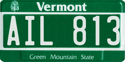 VT license plate AIL813