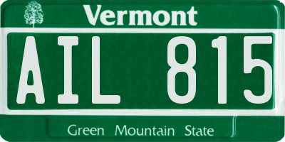 VT license plate AIL815