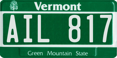 VT license plate AIL817