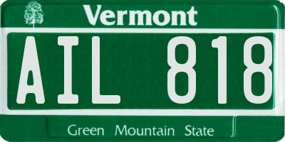 VT license plate AIL818
