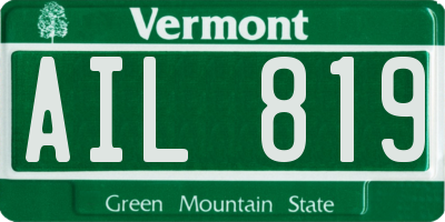 VT license plate AIL819