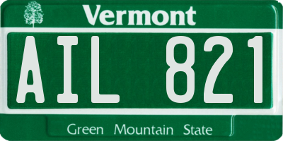 VT license plate AIL821