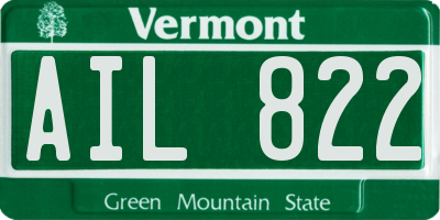 VT license plate AIL822