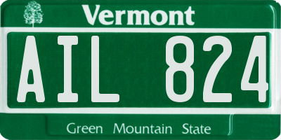 VT license plate AIL824
