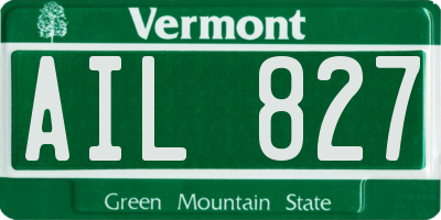VT license plate AIL827