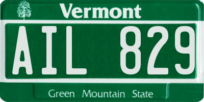 VT license plate AIL829