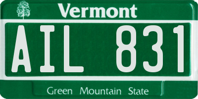 VT license plate AIL831