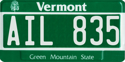VT license plate AIL835