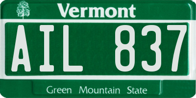 VT license plate AIL837