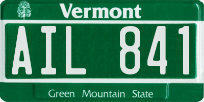 VT license plate AIL841