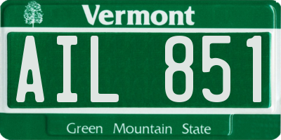 VT license plate AIL851
