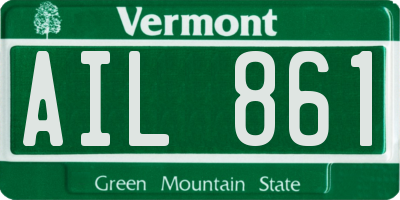 VT license plate AIL861