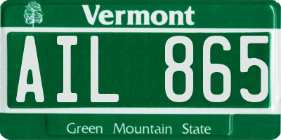 VT license plate AIL865