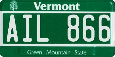 VT license plate AIL866