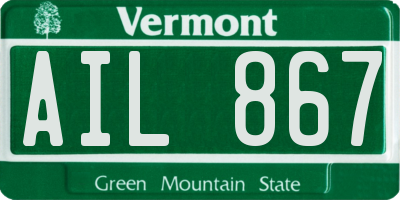 VT license plate AIL867