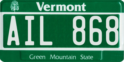 VT license plate AIL868