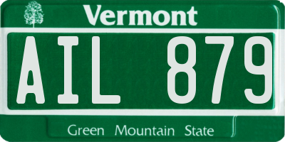 VT license plate AIL879