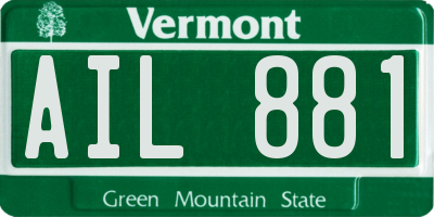 VT license plate AIL881