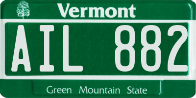 VT license plate AIL882