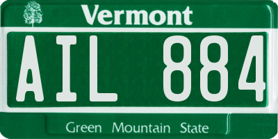 VT license plate AIL884