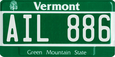 VT license plate AIL886