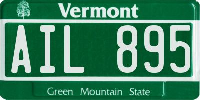VT license plate AIL895
