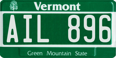 VT license plate AIL896