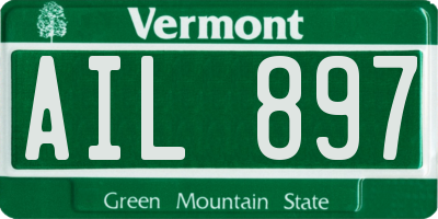 VT license plate AIL897