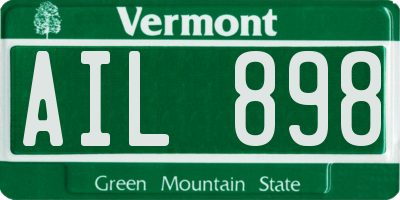 VT license plate AIL898