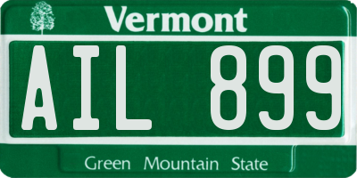 VT license plate AIL899
