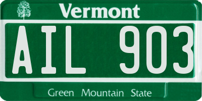 VT license plate AIL903