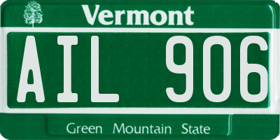 VT license plate AIL906