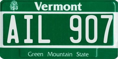 VT license plate AIL907