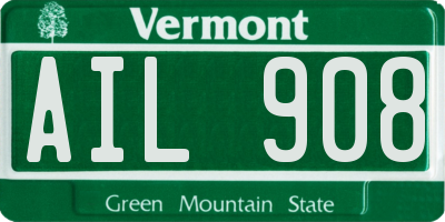 VT license plate AIL908