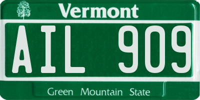 VT license plate AIL909