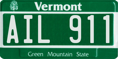 VT license plate AIL911