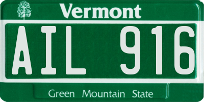 VT license plate AIL916