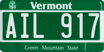 VT license plate AIL917