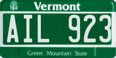 VT license plate AIL923