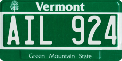 VT license plate AIL924