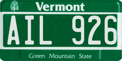 VT license plate AIL926