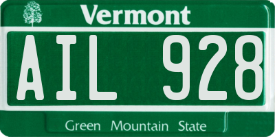 VT license plate AIL928