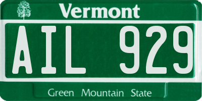 VT license plate AIL929