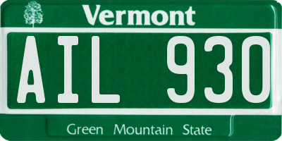 VT license plate AIL930