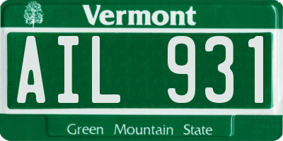 VT license plate AIL931