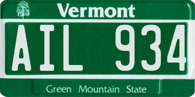 VT license plate AIL934